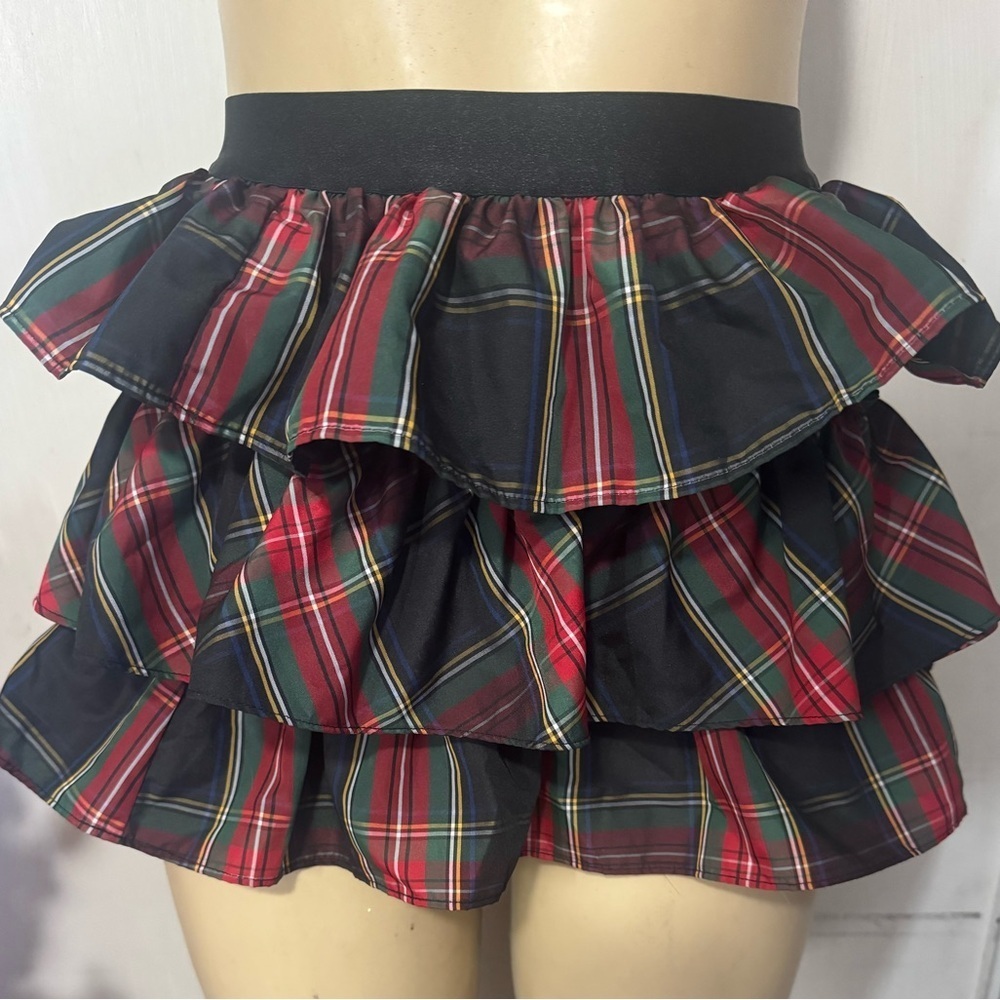 Ralph Lauren Plaid Ruffle Skirt - Red and Green